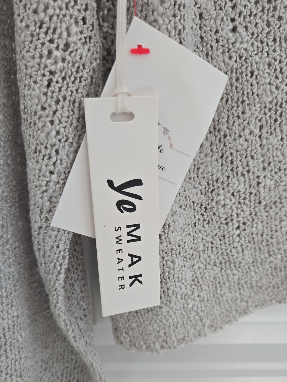 Yemak Women's Long Sleeve V-Neck Cropped Summer Pullover Knit Sweater - Picture 6 of 6